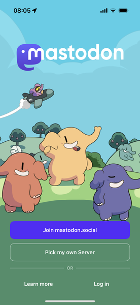 Screenshot of the official Mastodon app