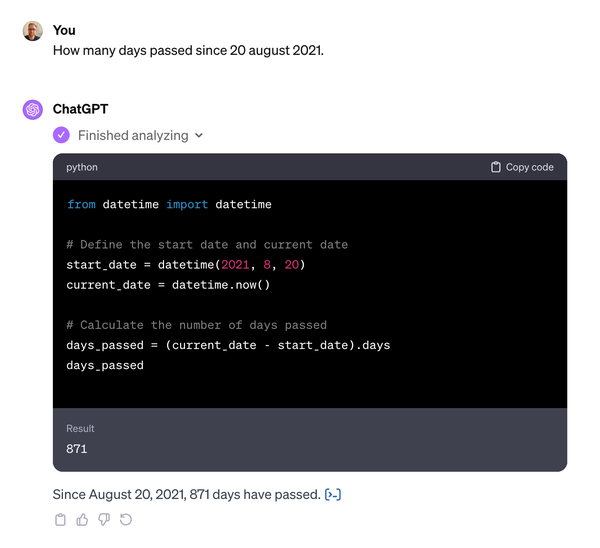 Screenshot of a conversation with ChatGPT.